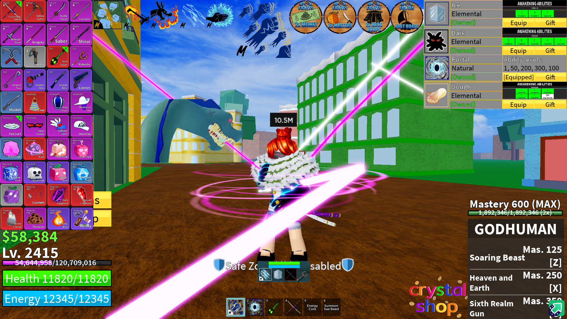 [Blox Fruits] Level 2415 | ผลโมจิ+ประตู+Ice+มืดถาวร! | ค่าหัว10M | 4เกมพาส |  6 เผ่า V3 (ขาดมังกร) | หมัดGOD | โอเด้ง+กีต้า | ไอดีสะอาด